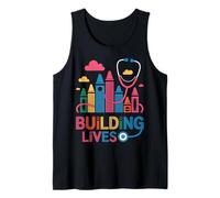 Building Lives Pediatric Crayon Stethoscope Design Tank Top