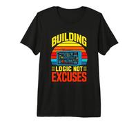 Building Logic Not Excuses Coding Engineer Retro Premium T-Shirt