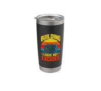 Building Logic Not Excuses Coding Engineer Retro Stainless Steel Insulated Tumbler