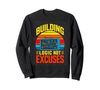 Building Logic Not Excuses Coding Engineer Retro Sweatshirt