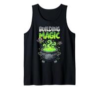 Building Magic Brick Builder Halloween Brick Or Treat Witch Tank Top