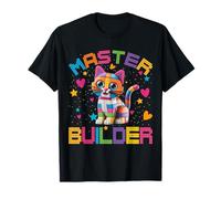 Building Master Build Blocks -Kids Girls Cat Lover Toy T-Shirt
