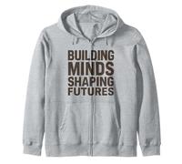 Building Minds, Shaping Futures - Vintage Educator Zip Hoodie