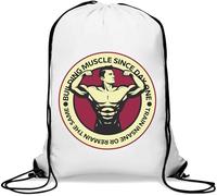 Building Muscle Since Day One Train Insane Or Remain The Same Bodybuilder Flex Gym Sack Casual Drawstring Bag White
