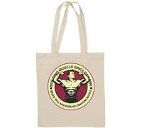Building Muscle Since Day One Train Insane Or Remain The Same Bodybuilder Flex Natural Cotton Tote Bag White