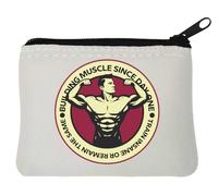 Building Muscle Since Day One Train Insane Or Remain The Same Bodybuilder Flex Neoprene Coin Purse Pouch 10x11cm White