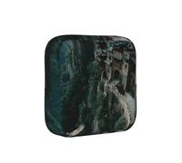 Building On The Cliff American Flag Compact Sanitary Napkin Storage Bag for Women - Portable and Stylish with Zipper for Daily Carry