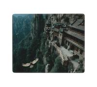 Building On The Cliff Non-Slip Mouse Pad Seven by Nine Inch Horizontal Design for Office Gaming and Laptop Use