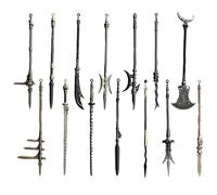 Building Sets, Mini Weapons 14Pcs 5 Inch Zinc Alloy Ancient Miniature Weapons Includes Lance, Halberd, Spear, Dagger-Axe & More, for Collectors