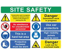 BUILDING SITE SAFETY CONSTRUCTION Signs BOARDS Health & Safety Scaffolding A3 x 1