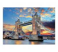 Building Tower Bridge 5D Diamond Painting Kits for Adults Kids, DIY Diamond Art Full Drill Kits Rhinestone Crystal Embroidery Cross Stitch Canvas Painting for Beginners Home Decor Square Drill,20x28in