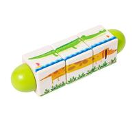 Building Toys Toddler, Creative Rotating Jigsaw Educational Block Set Kids, Learning Construction Projects for Home, School, Daycare, Preschool, Travel, 6.69x1.69x1.69 Inches