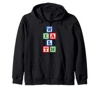 Building Wealth Colorful Blocks Financial Freedom II Zip Hoodie