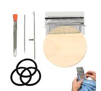 BuildLeaf PatchMaker 2.0 Kit, Mini Portable Patch Darning Loom Kit, Loom Knitting Kit for Beginners, Patchwork Weaving Tool Set for Quickly Sewing Repair, Sewing Craft Supplies Set (28 Hooks)