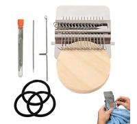 BuildLeaf PatchMaker 2.0 Kit, Mini Portable Patch Darning Loom Kit, Loom Knitting Kit for Beginners, Patchwork Weaving Tool Set for Quickly Sewing Repair, Sewing Craft Supplies Set (14 Hooks)