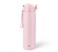 BuildLife 720ML Insulated Water Bottle with Straw,Leak Proof Double Walled Stainless Steel Metal Sports Water Bottles, BPA Free,Dishwasher Safe,Drinking Bottle for Travel,School,Gym (Pink)