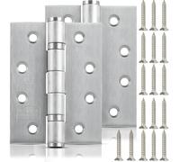 Buildware Door Hinges Grade 13 4"x3" Satin Stainless Steel Ball Bearing 551 Butt Hinge 2BB for Internal Doors - Corrosion Resistant Heavy Duty with Fixing Screws