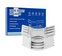 Builrand Bed Sheet Holder with Lock Strips, Heavy Duty Bed Sheet Corner Fastener Keep Sheets Firm & Tight, Bed Sheet Holder Straps Fit Any Bed, No More Loose Sheets, Easy Installation