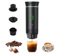 Builrand Portable Coffee Maker,Espresso Coffee Machine Electric Travel Coffee Maker, Capsule Coffee Maker Self-Heating & USB-C,Compatible with Ground Coffee & Big Capsule,Small Capsule (Black)
