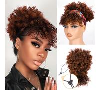 builson Drawstring Ponytail, Afro Puff Bangs, 2/33 Dark Brown/Dark Auburn