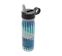 Built 20 Ounces Wide Mouth Cascade Double Wall Vacuum Insulated Stainless Steel Bottle with Straw Lid, Off the Grid Blue