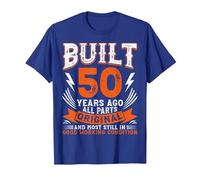 Built 50 Year Ago Funny Saying 50th Birthday Vintage T-Shirt, Men, Royal Blue, Large