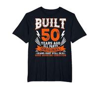 Built 50 Year Ago Funny Saying 50th Birthday Vintage T-Shirt, Men's Big and Tall, Black, 4X Tall