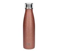 BUILT 500ml Double Walled Stainless Steel Water Bottle Rose Gold Glitter