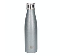 Built 480Ml Double Walled Stainless Steel Water Bottle Silver Glitter, Silver