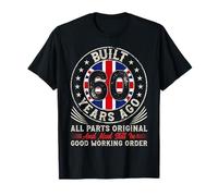 Built 60 Year Ago Vintage UK Flag Funny 60th Birthday T-Shirt