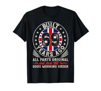 Built 69 Year Ago Vintage UK Flag Funny 69th Birthday T-Shirt