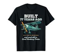 Built 77 Years Ago Old Vintage Airplane 77th Birthday Men T-Shirt