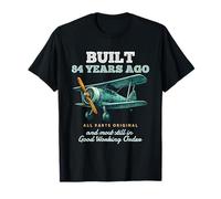 Built 84 Years Ago Old Vintage Airplane 84th Birthday Men T-Shirt