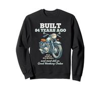 Built 84 Years Ago Vintage Motorcycle Biker 84th Birthday Sweatshirt