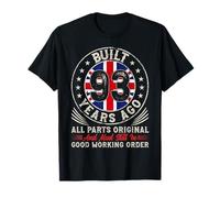 Built 93 Year Ago British UK Flag Funny 93rd Birthday T-Shirt