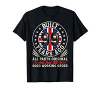 Built 99 Year Ago British UK Flag Funny 99th Birthday T-Shirt