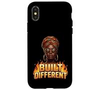 Built Different Black History Month Dashiki Melanin Afro Case for iPhone X/XS