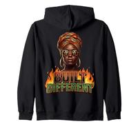 Built Different Black History Month Dashiki Melanin Afro Zip Hoodie