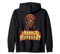 Built Different Black History Month Dashiki Melanin Afro Zip Hoodie
