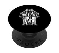 Built Different Built on Faith Christian Man Prayer PopSockets Adhesive PopGrip