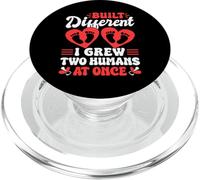 Built Different I Grew Two Humans At Once Twin Mama Gift PopSockets PopGrip for MagSafe