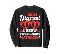 Built Different I Grew Two Humans At Once Twin Mama Gift Sweatshirt