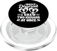 Built Different I Grew Two Humans At Once Twin Mom Gift PopSockets PopGrip for MagSafe