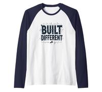 Built Different: Unique Blueprint for Success Raglan Baseball Tee, Men, Navy/White, XL