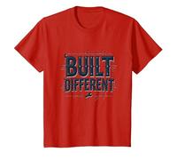 Built Different: Unique Blueprint for Success T-Shirt, Kids, Red, 2 Years