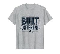 Built Different: Unique Blueprint for Success T-Shirt, Men, Heather Grey, XXL