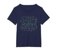 Built Different: Unique Blueprint for Success T-Shirt, Women's Plus, Navy, 2X