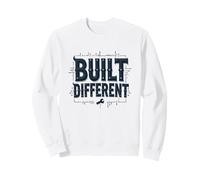 Built Different: Unique Science Blueprint for Success Sweatshirt, Adult Unisex, White, Large