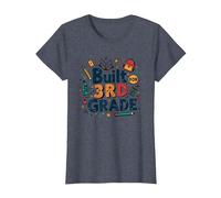 Built for 3rd Grade: School Essentials Adventure T-Shirt, Women, Heather Blue, L