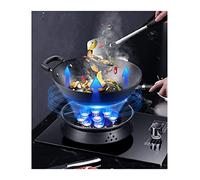 Built-in 33cm Single Burner Gas Stove 5.2KW 9-cavity Wok With Timing Function, NG/LPG Conversion Gas Stove, Black Tempered Glass, Freestanding Stove For Camping (Size : NG)